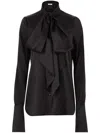 Nina Ricci Satin Lavaliere Shirt In U Noir