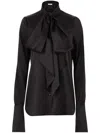 Nina Ricci Satin Lavaliere Shirt In U Noir