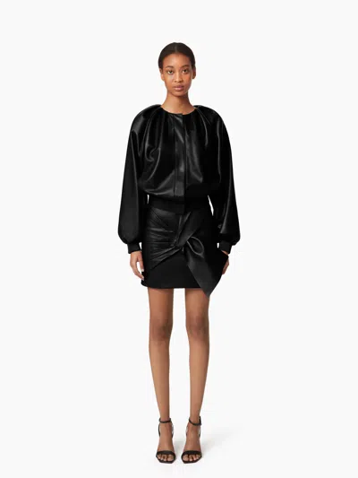 Nina Ricci Short Bomber In Nappa Leather In Black