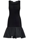 Nina Ricci Taffeta Peplum Knit Dress