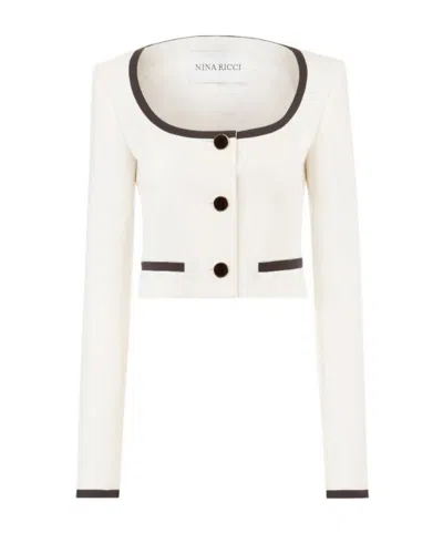 Nina Ricci Short Jacket With Round Neckline In White