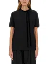 Nina Ricci Short-sleeved T-shirt With Decorative Ribbon Bow Detail In Black