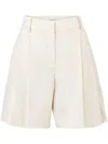 Nina Ricci High Waist Pleated Shorts In U Creme