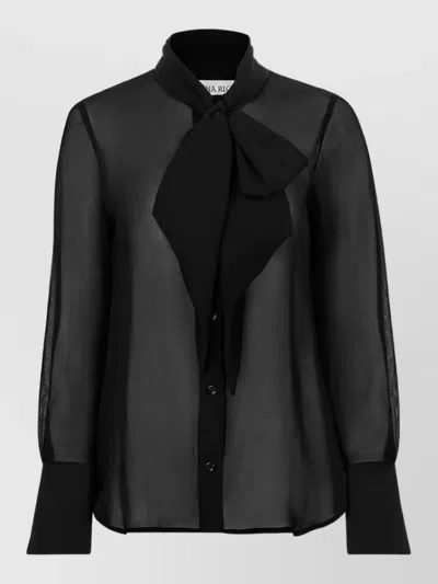 Nina Ricci Silk Blouse In Black