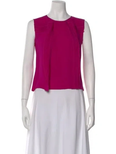 Pre-owned Nina Ricci Silk Crew Neck Blouse In Purple