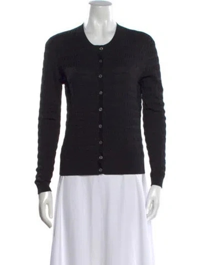 Pre-owned Nina Ricci Silk Crew Neck Sweater In Black