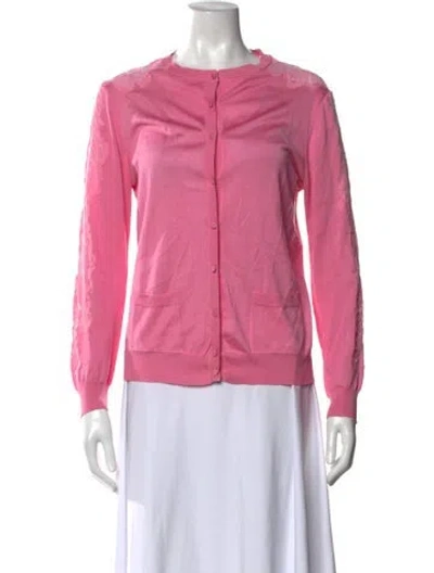 Pre-owned Nina Ricci Silk Crew Neck Sweater In Pink