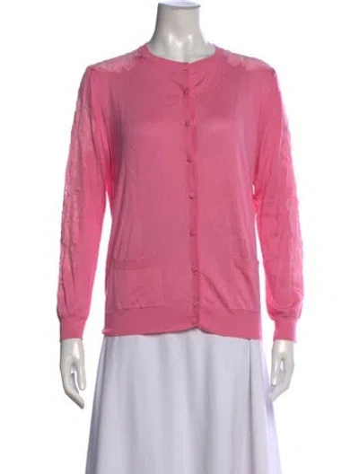 Pre-owned Nina Ricci Silk Crew Neck Sweater W/ Tags In Pink