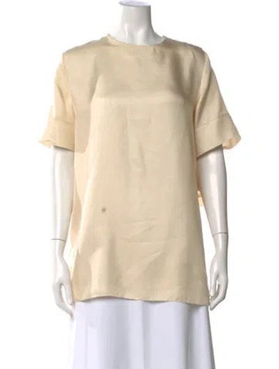 Pre-owned Nina Ricci Silk Crew Neck Top In Neutral