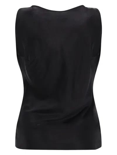 Nina Ricci Silk Draped Top In Black