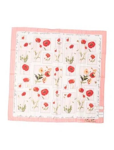 Pre-owned Nina Ricci Silk Floral Print Bandana In Multi