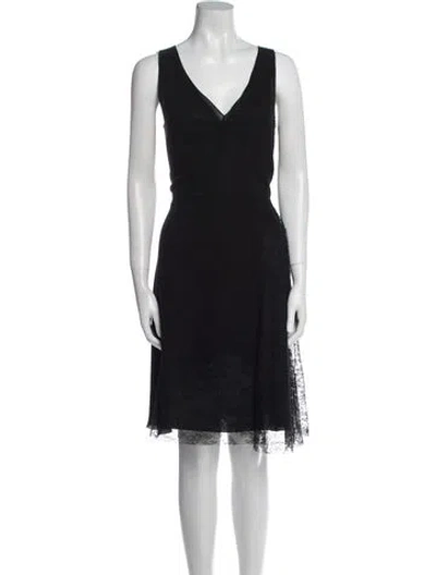 Pre-owned Nina Ricci Silk Knee-length Dress In Black