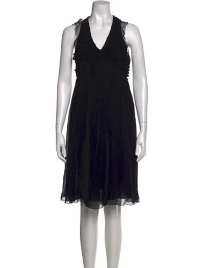 Pre-owned Nina Ricci Silk Knee-length Dress In Black