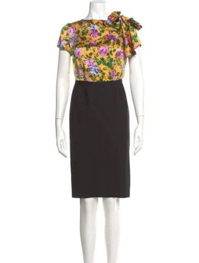 Pre-owned Nina Ricci Silk Knee-length Dress In Black