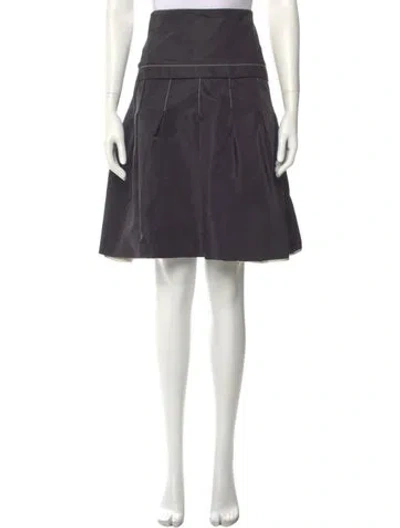 Pre-owned Nina Ricci Silk Knee-length Skirt In Gray