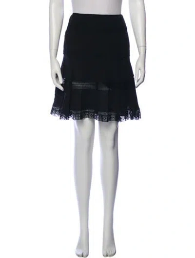 Pre-owned Nina Ricci Silk Knee-length Skirt In Gray