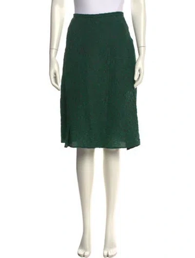Pre-owned Nina Ricci Silk Knee-length Skirt In Green