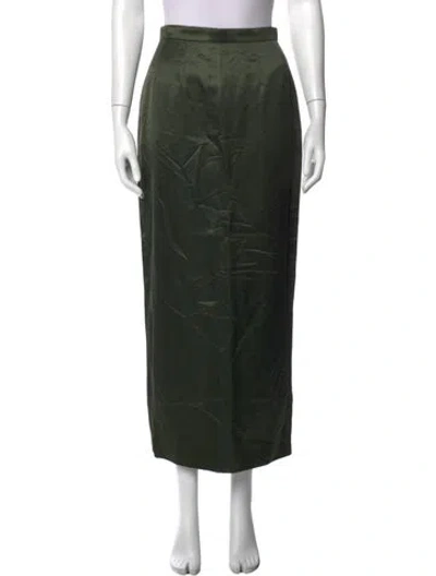 Pre-owned Nina Ricci Silk Long Skirt In Green