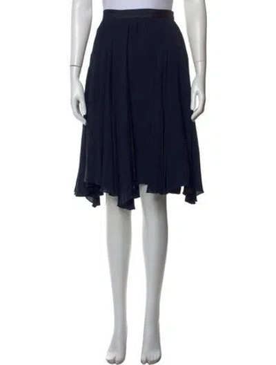 Pre-owned Nina Ricci Silk Midi Length Skirt In Black