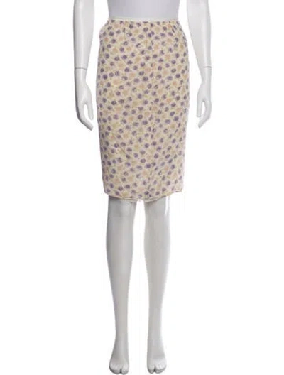 Pre-owned Nina Ricci Silk Midi Length Skirt In Purple
