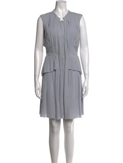 Pre-owned Nina Ricci Silk Mini Dress In Grey