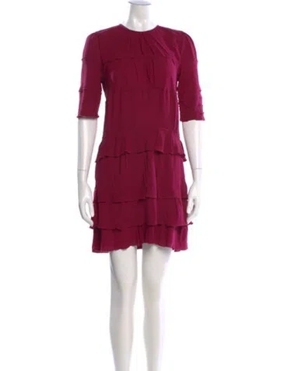 Pre-owned Nina Ricci Silk Mini Dress In Pink