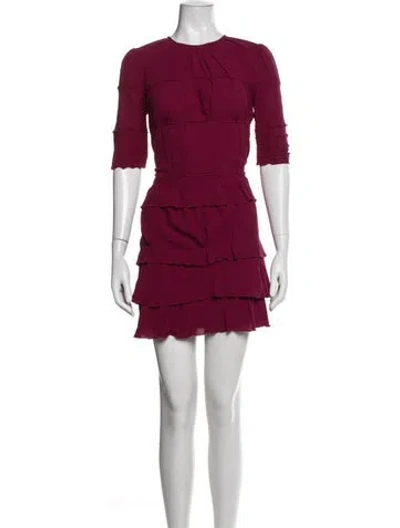 Pre-owned Nina Ricci Silk Mini Dress In Pink