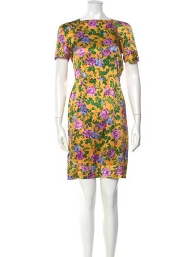 Pre-owned Nina Ricci Silk Mini Dress In Yellow