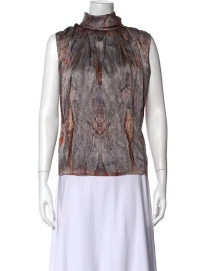 Pre-owned Nina Ricci Silk Patterned Top In Multi