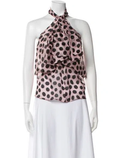 Pre-owned Nina Ricci Silk Polka Dot Print Blouse In Multi