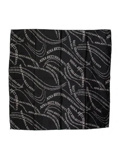 Pre-owned Nina Ricci Silk Printed Scarf In Gold