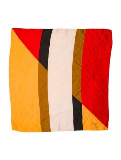 Pre-owned Nina Ricci Silk Printed Scarf In Orange