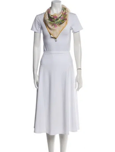 Pre-owned Nina Ricci Silk Printed Scarf In Yellow