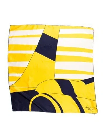 Pre-owned Nina Ricci Silk Printed Scarf In Yellow
