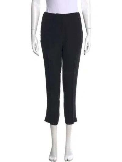 Pre-owned Nina Ricci Silk Straight Leg Pants In Black