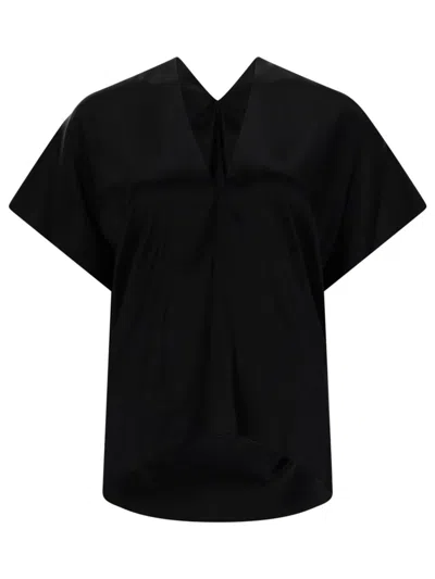 Nina Ricci Silk Top In Black