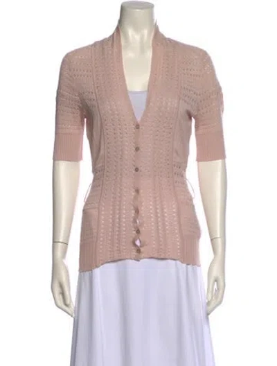 Pre-owned Nina Ricci Silk V-neck Polo In Pink