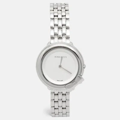 Pre-owned Nina Ricci Silver Stainless Steel Nr089015 Women's Wristwatch 35 Mm