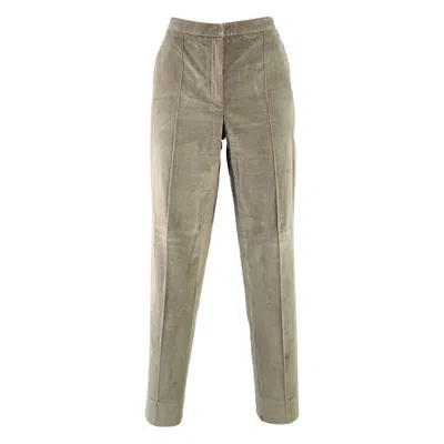 Pre-owned Nina Ricci Size S Grey Cotton Blend Corduroy Slim Fit Casual Pants In Gray
