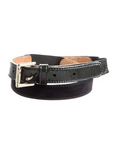Pre-owned Nina Ricci Skinny Suede Belt In Blue