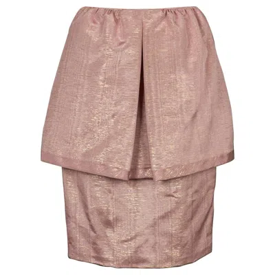 Pre-owned Nina Ricci Skirt In Pink Cotton Enhanced With Gold