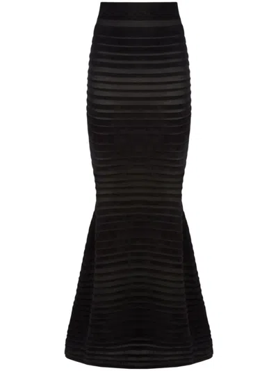 Nina Ricci Flared Knit Skirt In Black