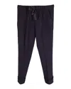 Nina Ricci Slim Fit Garterized Pants In Navy Blue Wool In Blue