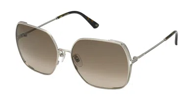 Nina Ricci Snr301 0492 Women's Sunglasses Gold Size 60 In Brown