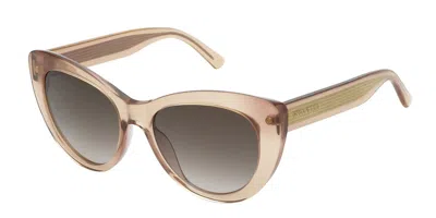 Nina Ricci Snr375 0gbh Women's Sunglasses Yellow Size 53