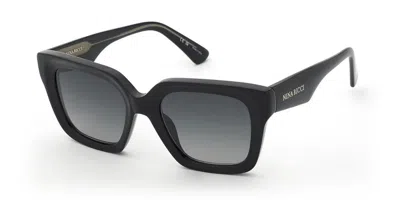 Nina Ricci Snr458 0700 Occhiali Da Sole Neri Per Uomo In Black