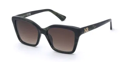 Nina Ricci Snr479 0vbb Women's Sunglasses Tortoiseshell Size 54 In Black