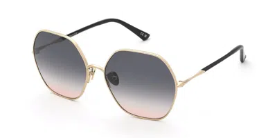 Nina Ricci Snr482 0300 Women's Sunglasses Gold Size 60 In Gray