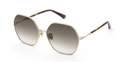 Nina Ricci Snr482 300y Women's Sunglasses Gold Size 60 In Gray