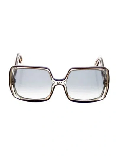 Pre-owned Nina Ricci Square Gradient Sunglasses In Black